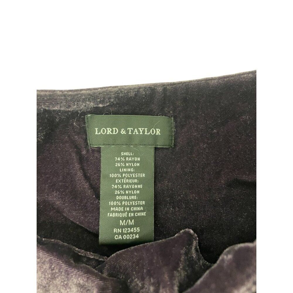 Lord & Taylor Womens Blouse M Medium Plum Purple Velvet Round Neck Lined NWT - Picture 7 of 10